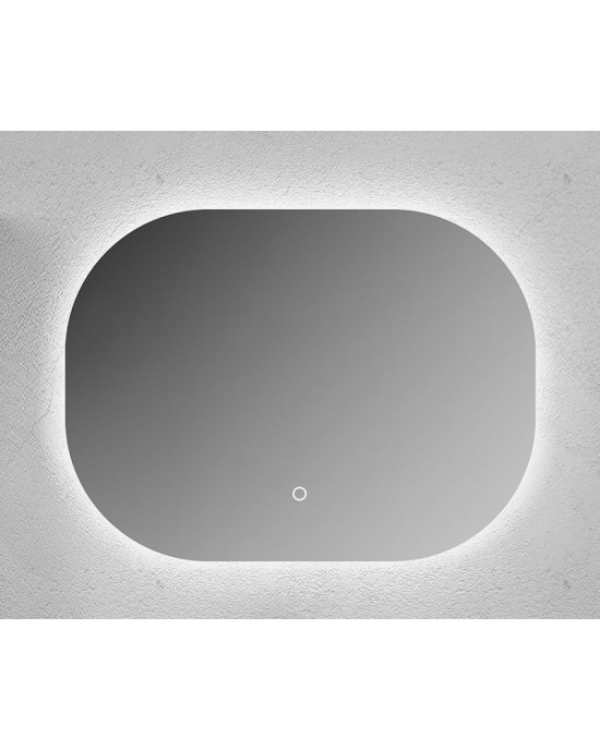 Καθρέπτης Μπάνιου LED Οβάλ Γωνίες 80x70cm